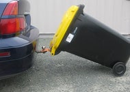 Wheelie bin tow ball clip